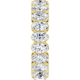 14K Gold Oval Natural Diamond Shared-Prong Eternity Band – 5x3 mm Stones (4 3/4–5 1/2 CTW) - Yellow Gold - view 4