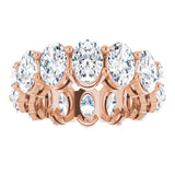 14K Gold Oval Lab-Grown Diamond Shared-Prong Eternity Band – 6x4 mm Stones (5 1/5–5 9/10 CTW) - Rose Gold - view 3