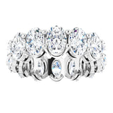 14K Gold Oval Lab-Grown Diamond Shared-Prong Eternity Band – 6x4 mm Stones (5 1/5–5 9/10 CTW) - White Gold - view 3