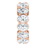 14K Gold Oval Lab-Grown Diamond Shared-Prong Eternity Band – 6x4 mm Stones (5 1/5–5 9/10 CTW) - Rose Gold - view 4