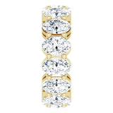 14K Gold Oval Lab-Grown Diamond Shared-Prong Eternity Band – 6x4 mm Stones (5 1/5–5 9/10 CTW) - Yellow Gold - view 4