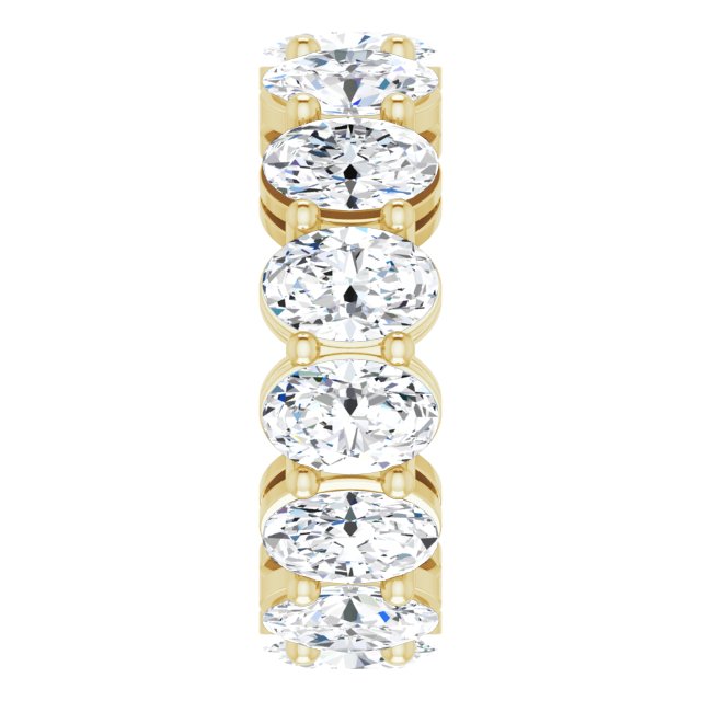 14K Gold Oval Lab-Grown Diamond Shared-Prong Eternity Band – 6x4 mm Stones (5 1/5–5 9/10 CTW) - Yellow Gold - view 4