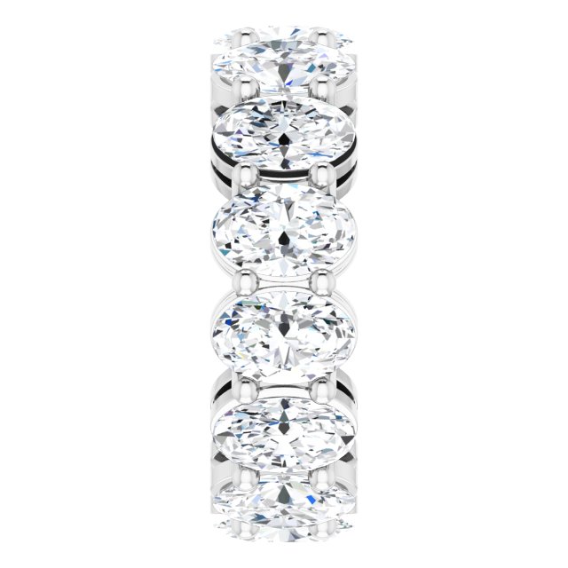 Platinum Oval Lab-Grown Diamond Shared-Prong Eternity Band – 6x4 mm Stones (5 1/5–5 9/10 CTW) - view 4