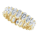 14K Gold Oval Natural Diamond Shared-Prong Eternity Band – 5x3 mm Stones (4 3/4–5 1/2 CTW) - Yellow Gold - view 5