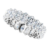 Platinum Oval Natural Diamond Shared-Prong Eternity Band – 5x3 mm Stones (4 3/4–5 1/2 CTW) - view 5
