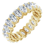 14K Gold Oval Natural Diamond Shared-Prong Eternity Band – 5x3 mm Stones (4 3/4–5 1/2 CTW) - Yellow Gold