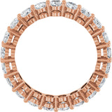 14K Gold Oval Natural Diamond Shared-Prong Eternity Band – 5x3 mm Stones (4 3/4–5 1/2 CTW) - Rose Gold - view 2