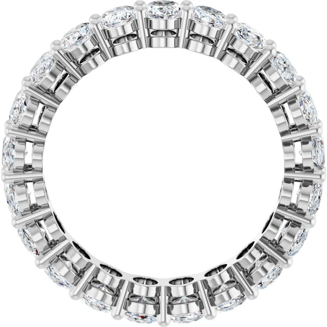 Platinum Oval Natural Diamond Shared-Prong Eternity Band – 5x3 mm Stones (4 3/4–5 1/2 CTW) - view 2