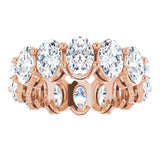 14K Gold Oval Natural Diamond Shared-Prong Eternity Band – 5x3 mm Stones (4 3/4–5 1/2 CTW) - Rose Gold - view 3