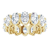 14K Gold Oval Natural Diamond Shared-Prong Eternity Band – 5x3 mm Stones (4 3/4–5 1/2 CTW) - Yellow Gold - view 3