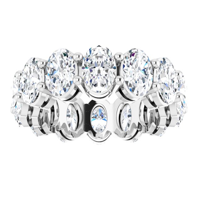 Platinum Oval Natural Diamond Shared-Prong Eternity Band – 5x3 mm Stones (4 3/4–5 1/2 CTW) - view 3