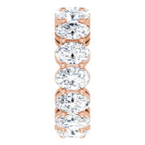 14K Gold Oval Lab-Grown Diamond Shared-Prong Eternity Band – 6x4 mm Stones (5 1/5–5 9/10 CTW) - Rose Gold - view 4