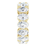14K Gold Oval Lab-Grown Diamond Shared-Prong Eternity Band – 6x4 mm Stones (5 1/5–5 9/10 CTW) - Yellow Gold - view 4