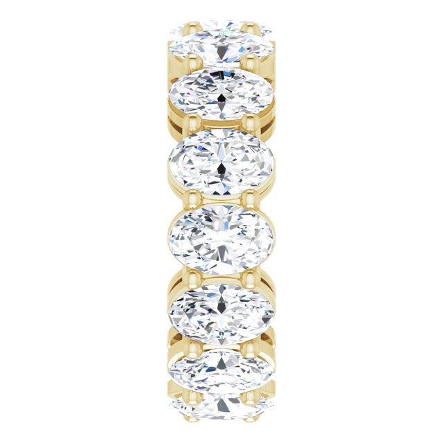 14K Gold Oval Lab-Grown Diamond Shared-Prong Eternity Band – 6x4 mm Stones (5 1/5–5 9/10 CTW) - Yellow Gold - view 4