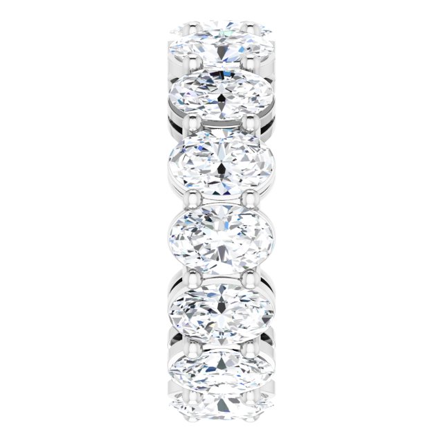 Platinum Oval Lab-Grown Diamond Shared-Prong Eternity Band – 6x4 mm Stones (5 1/5–5 9/10 CTW) - view 4