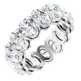 Platinum Oval Lab-Grown Diamond Shared-Prong Eternity Band – 6x4 mm Stones (5 1/5–5 9/10 CTW)