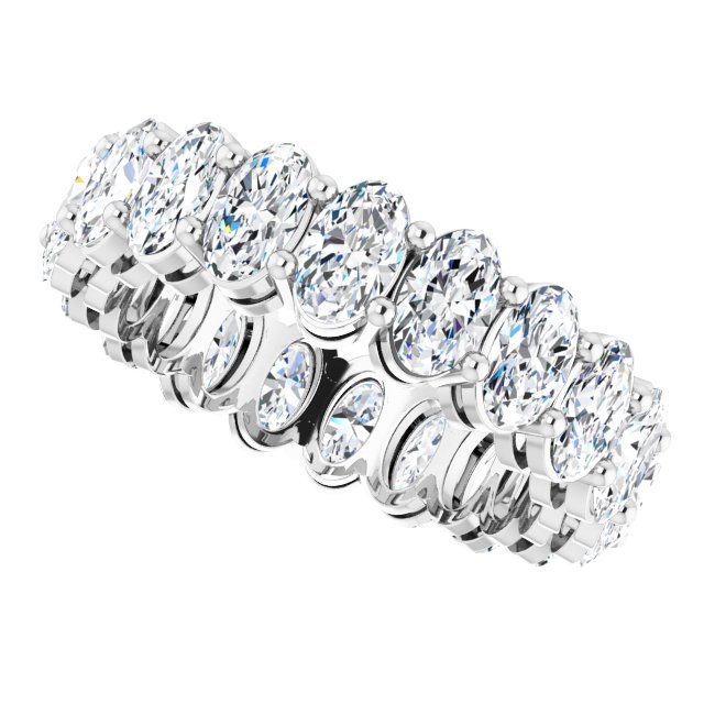 Platinum Oval Natural Diamond Shared-Prong Eternity Band – 5x3 mm Stones (4 3/4–5 1/2 CTW) - view 5