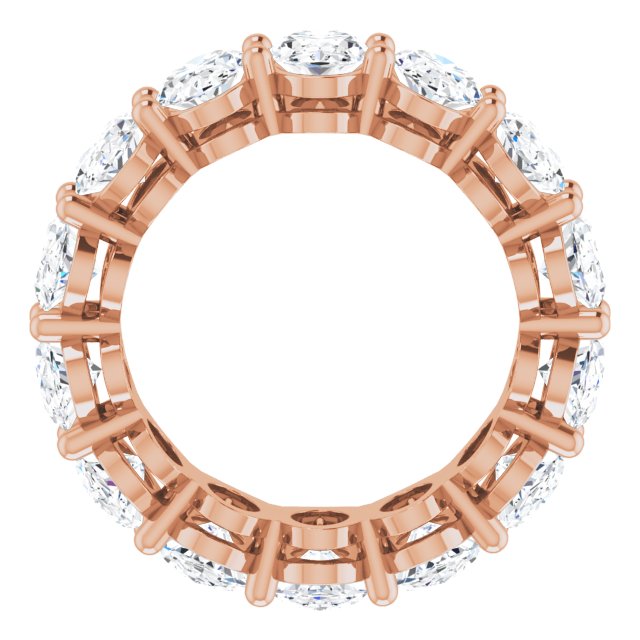 14K Gold Oval Lab-Grown Diamond Shared-Prong Eternity Band – 6x4 mm Stones (5 1/5–5 9/10 CTW) - Rose Gold - view 2