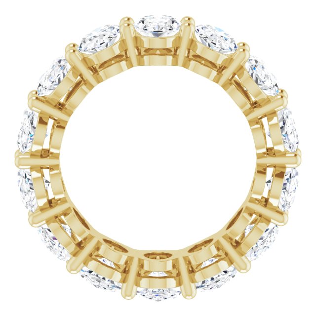 14K Gold Oval Lab-Grown Diamond Shared-Prong Eternity Band – 6x4 mm Stones (5 1/5–5 9/10 CTW) - Yellow Gold - view 2