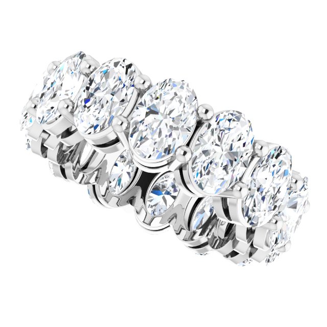 Platinum Oval Lab-Grown Diamond Shared-Prong Eternity Band – 6x4 mm Stones (5 1/5–5 9/10 CTW) - view 5
