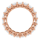 14K Gold Oval Natural Diamond Shared-Prong Eternity Band – 5x3 mm Stones (4 3/4–5 1/2 CTW) - Rose Gold - view 2