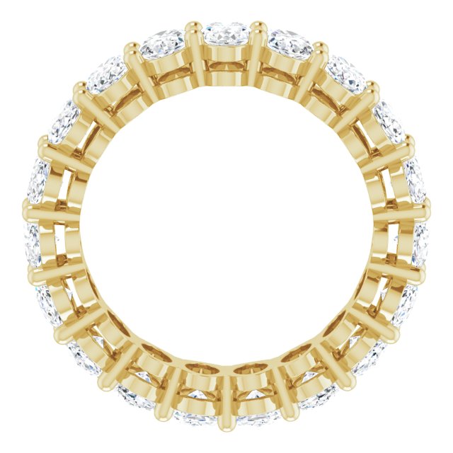 14K Gold Oval Lab-Grown Diamond Shared-Prong Eternity Band – 5x3 mm Stones (3 1/3–5 1/2 CTW) - Yellow Gold - view 2