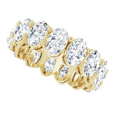 14K Gold Oval Lab-Grown Diamond Shared-Prong Eternity Band – 6x4 mm Stones (5 1/5–5 9/10 CTW) - Yellow Gold - view 5