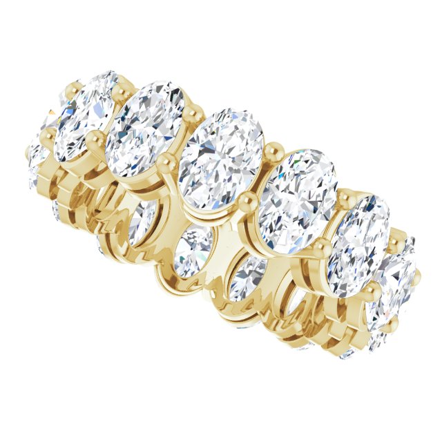 14K Gold Oval Lab-Grown Diamond Shared-Prong Eternity Band – 6x4 mm Stones (5 1/5–5 9/10 CTW) - Yellow Gold - view 5
