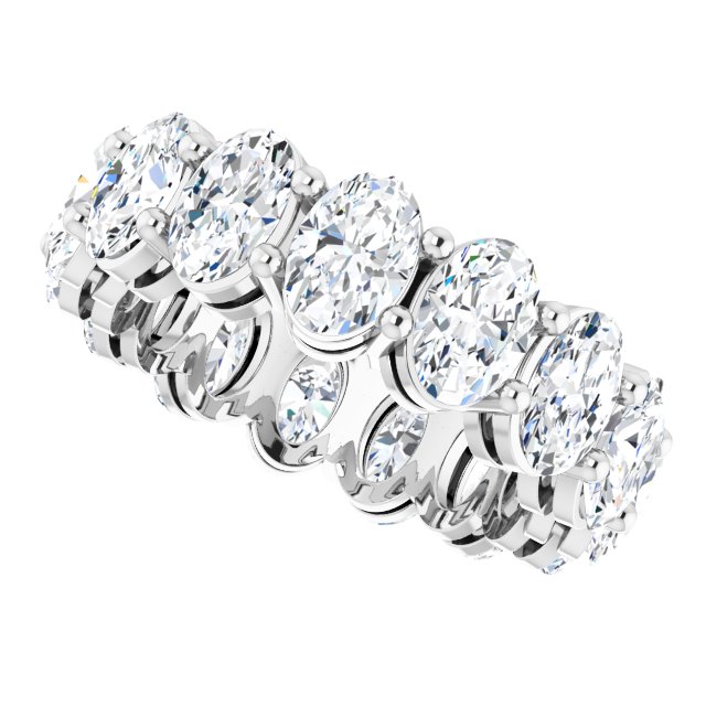 Platinum Oval Natural Diamond Shared-Prong Eternity Band – 6x4 mm Stones (5 1/5–5 9/10 CTW) - view 5