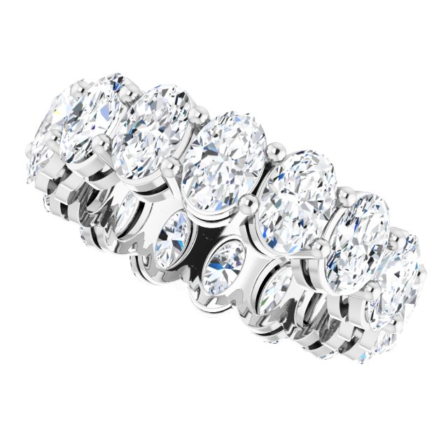 Platinum Oval Lab-Grown Diamond Shared-Prong Eternity Band – 6x4 mm Stones (5 1/5–5 9/10 CTW) - view 5