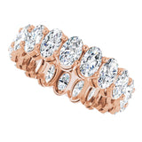 14K Gold Oval Lab-Grown Diamond Shared-Prong Eternity Band – 5x3 mm Stones (3 1/3–5 1/2 CTW) - Rose Gold - view 5