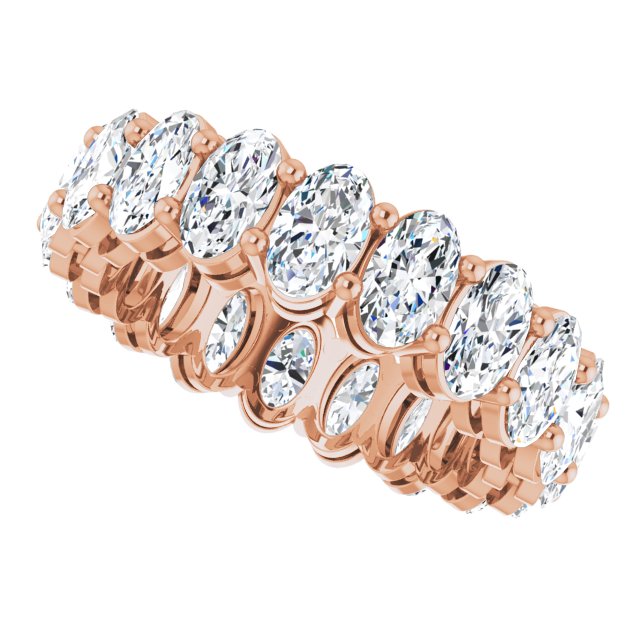 14K Gold Oval Lab-Grown Diamond Shared-Prong Eternity Band – 5x3 mm Stones (3 1/3–5 1/2 CTW) - Rose Gold - view 5