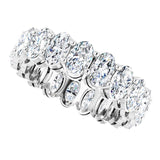 14K Gold Oval Lab-Grown Diamond Shared-Prong Eternity Band – 5x3 mm Stones (3 1/3–5 1/2 CTW) - White Gold - view 5