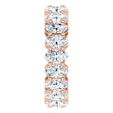 14K Gold Oval Natural Diamond Shared-Prong Eternity Band – 5x3 mm Stones (4 3/4–5 1/2 CTW) - Rose Gold - view 4