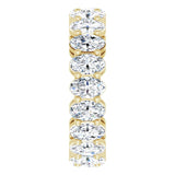 14K Gold Oval Natural Diamond Shared-Prong Eternity Band – 5x3 mm Stones (4 3/4–5 1/2 CTW) - Yellow Gold - view 4
