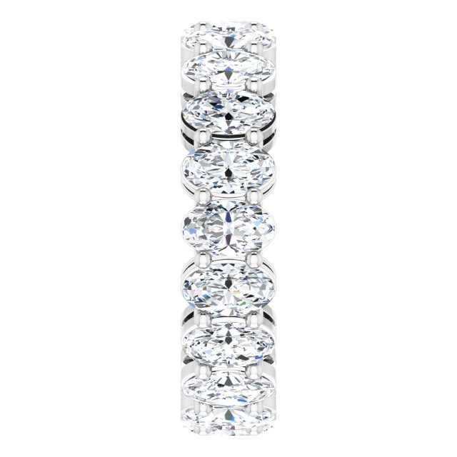 Platinum Oval Natural Diamond Shared-Prong Eternity Band – 5x3 mm Stones (4 3/4–5 1/2 CTW) - view 4