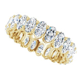 14K Gold Oval Natural Diamond Shared-Prong Eternity Band – 5x3 mm Stones (4 3/4–5 1/2 CTW) - Yellow Gold - view 5