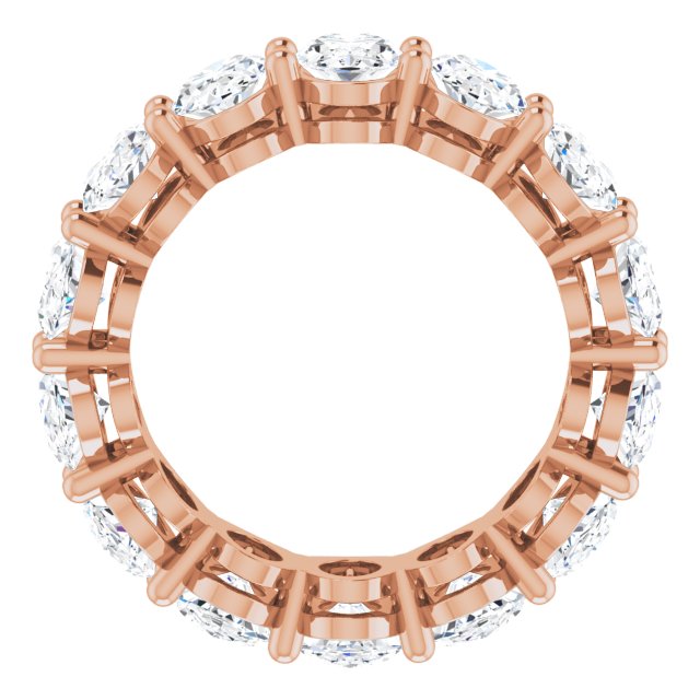 14K Gold Oval Lab-Grown Diamond Shared-Prong Eternity Band – 6x4 mm Stones (5 1/5–5 9/10 CTW) - Rose Gold - view 2