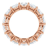 14K Gold Oval Natural Diamond Shared-Prong Eternity Band – 5x3 mm Stones (4 3/4–5 1/2 CTW) - Rose Gold - view 2