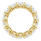 14K Gold Oval Natural Diamond Shared-Prong Eternity Band – 5x3 mm Stones (4 3/4–5 1/2 CTW) - Yellow Gold - view 2