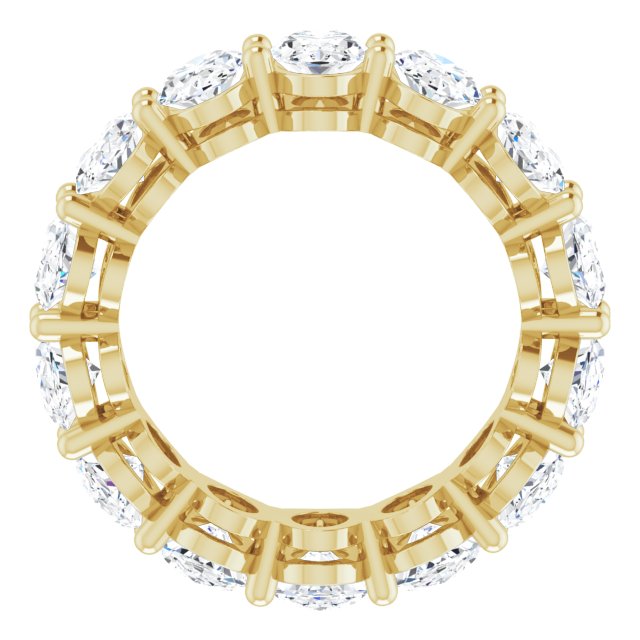 14K Gold Oval Lab-Grown Diamond Shared-Prong Eternity Band – 6x4 mm Stones (5 1/5–5 9/10 CTW) - Yellow Gold - view 2