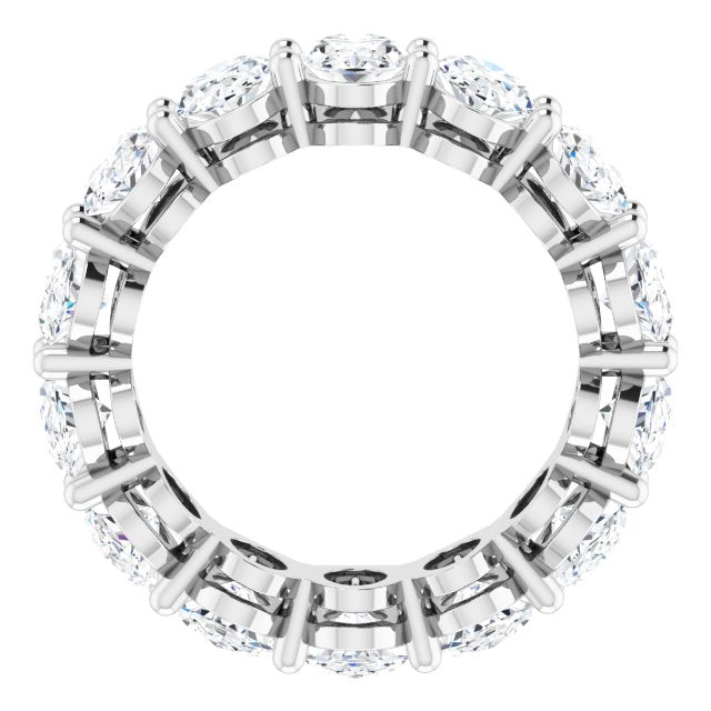 Platinum Oval Natural Diamond Shared-Prong Eternity Band – 5x3 mm Stones (4 3/4–5 1/2 CTW) - view 2
