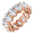 14K Gold Oval Lab-Grown Diamond Shared-Prong Eternity Band – 6x4 mm Stones (5 1/5–5 9/10 CTW) - Rose Gold