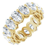 14K Gold Oval Natural Diamond Shared-Prong Eternity Band – 6x4 mm Stones (5 1/5–5 9/10 CTW) - Yellow Gold