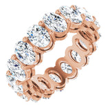 14K Gold Oval Lab-Grown Diamond Shared-Prong Eternity Band – 6x4 mm Stones (5 1/5–5 9/10 CTW) - Rose Gold