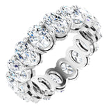 14K Gold Oval Lab-Grown Diamond Shared-Prong Eternity Band – 6x4 mm Stones (5 1/5–5 9/10 CTW) - White Gold