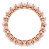 14K Gold Oval Natural Diamond Shared-Prong Eternity Band – 5x3 mm Stones (4 3/4–5 1/2 CTW) - Rose Gold - view 2