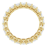 14K Gold Oval Natural Diamond Shared-Prong Eternity Band – 5x3 mm Stones (4 3/4–5 1/2 CTW) - Yellow Gold - view 2