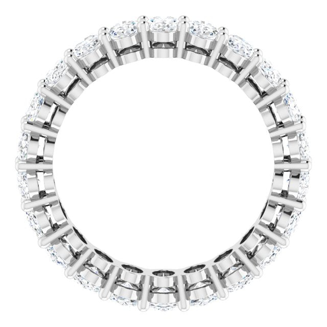 14K Gold Oval Natural Diamond Shared-Prong Eternity Band – 5x3 mm Stones (4 3/4–5 1/2 CTW) - White Gold - view 2