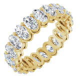 14K Gold Oval Natural Diamond Shared-Prong Eternity Band – 5x3 mm Stones (4 3/4–5 1/2 CTW) - Yellow Gold